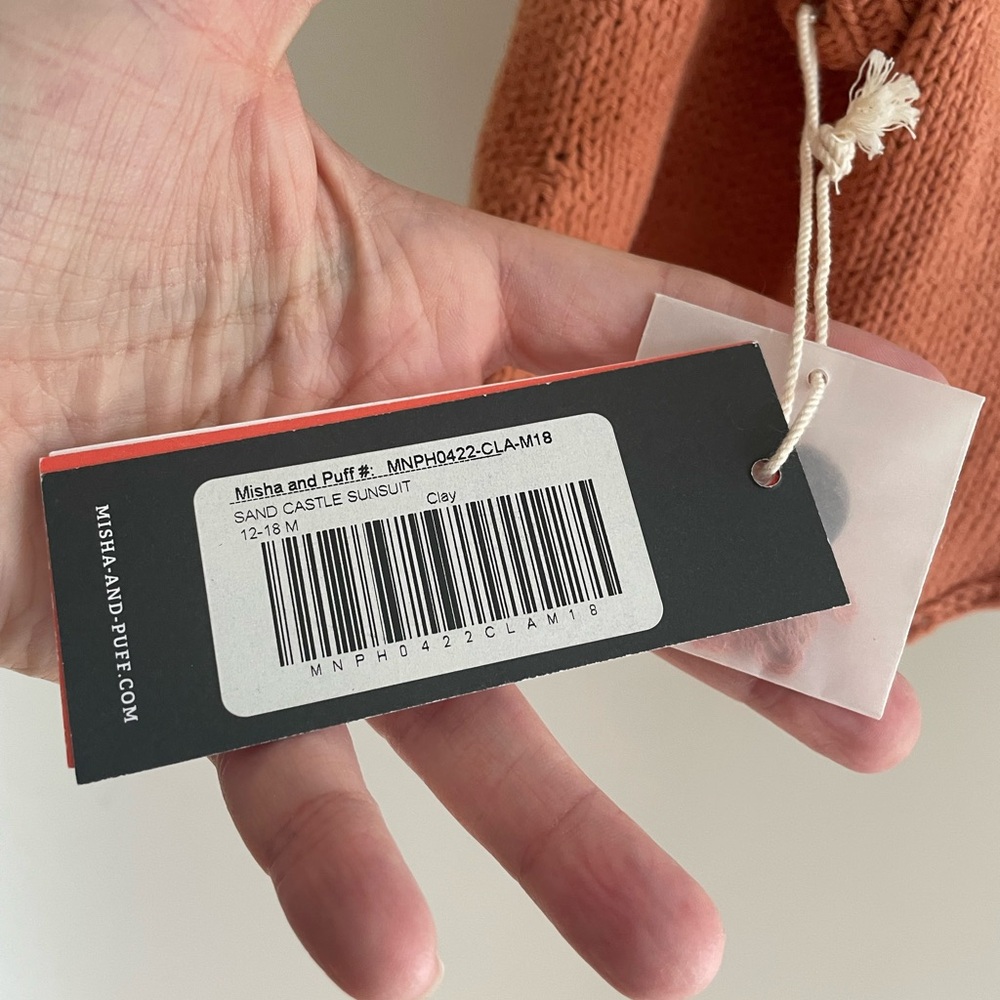 Misha And Puff Knit Crochet Sunsquare One-Piece in Rust, Yellow, Cream - Picture 4 of 11